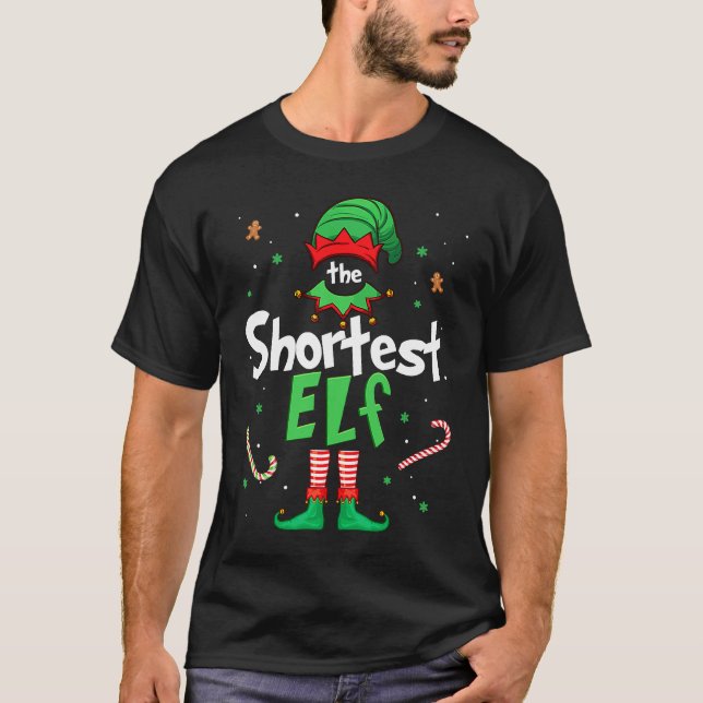 The Shortest Elf  Xmas Matching Christmas For Fami T Shirt (Framsida)