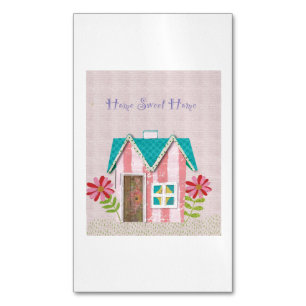 The Signature Whimsy (rosa & turkos) Magnetiska Visitkort