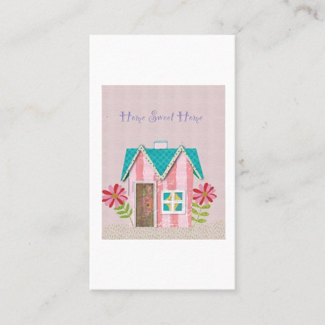 The Signature Whimsy (rosa & turkos) Visitkort (Framsida)