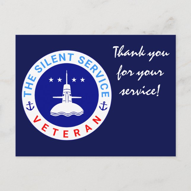 The Silent Service Veteran elegant Vykort (Framsida)