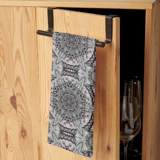 The Silver Fractal Garden Kökshandduk (Thirds Fold)