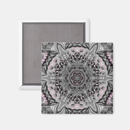 The Silver Fractal Garden Magnet