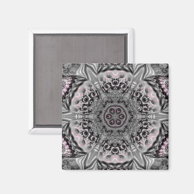 The Silver Fractal Garden Magnet (Front/Back)