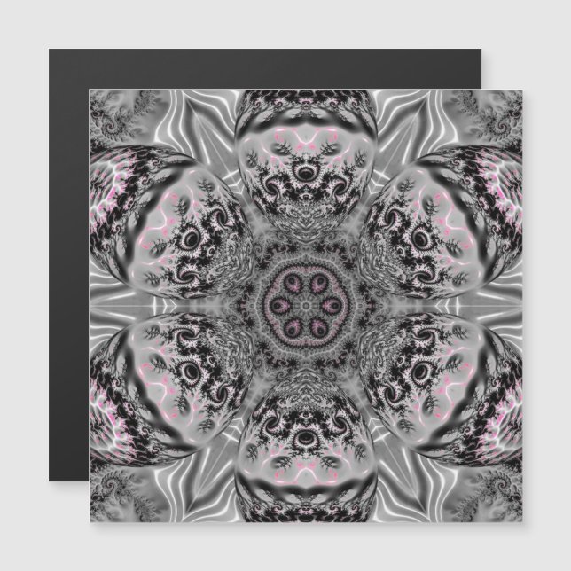 The Silver Fractal Garden Magnetic Card (Fram/baksida)