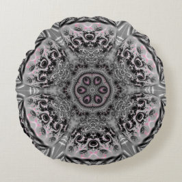 The Silver Fractal Garden Rund Kudde