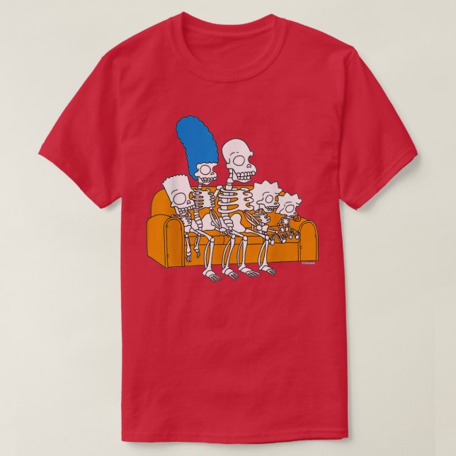 The Simpsonzz Skeletons Treehouse of Horror Couch T Shirt (Design framsida)