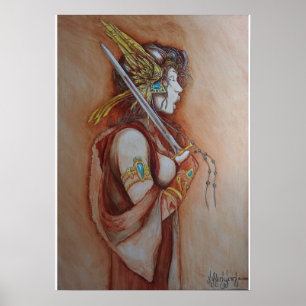 "The Singing Warrior", målning av Joseph C. Kenyon Poster