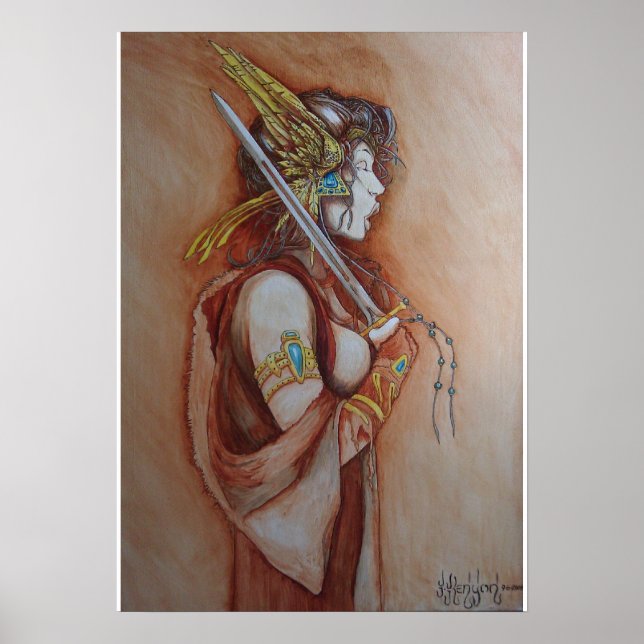 "The Singing Warrior", målning av Joseph C. Kenyon Poster (Framsidan)