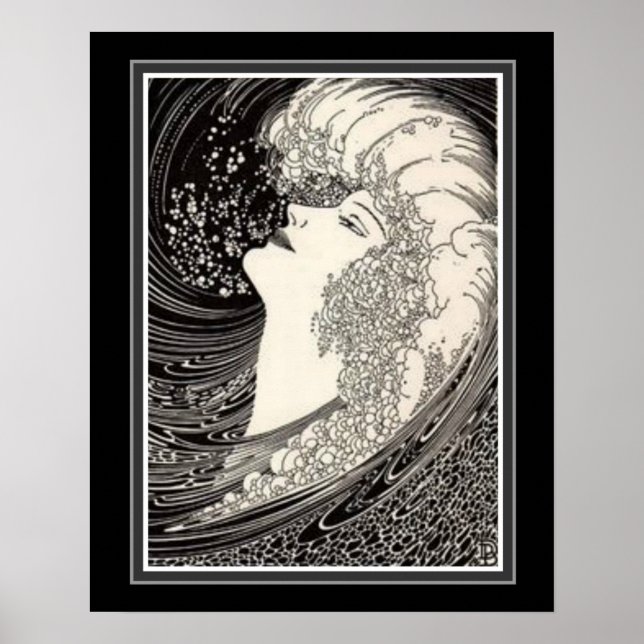 "The Siren Voice" Art Deco Print 16 x 20 ca 1937 Poster (Framsidan)