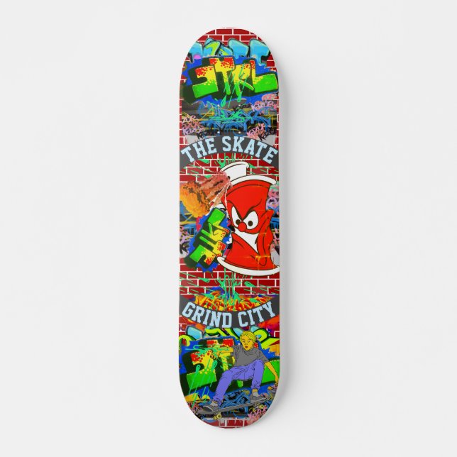 The Skate Grind City Mini Skateboard Bräda 18,5 Cm (Framsida)
