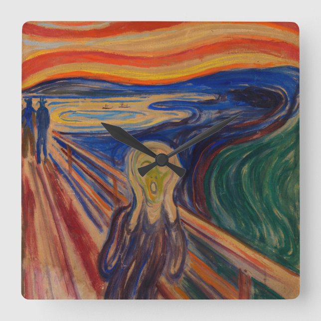 The Skräm, 1910 av Edvard Munch Fyrkantig Klocka (Framsida)