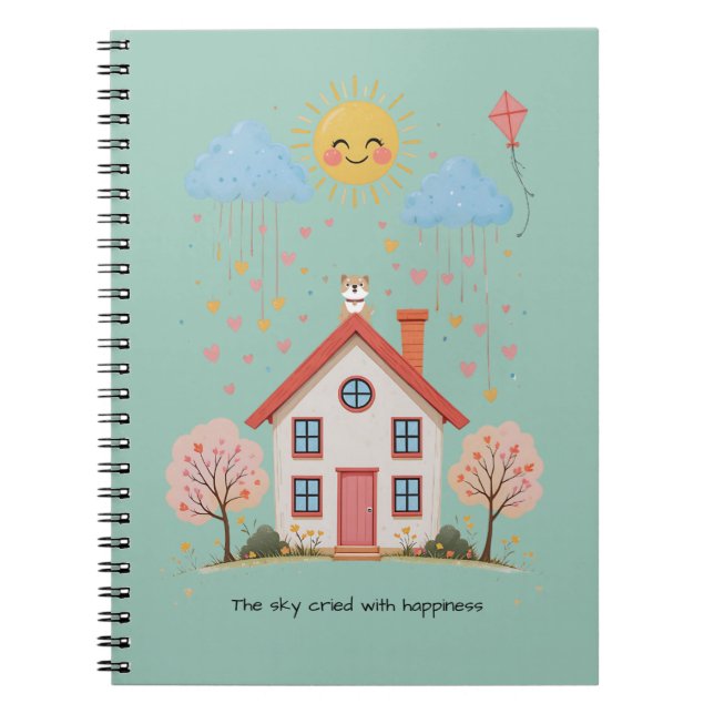 The sky cried with happiness anteckningsbok (Framsidan)