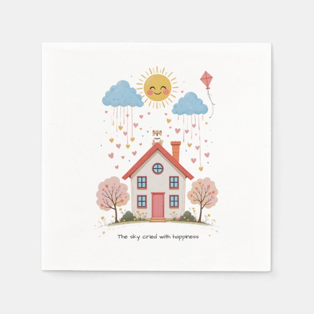 The sky cried with happiness pappersservett (Framsidan)