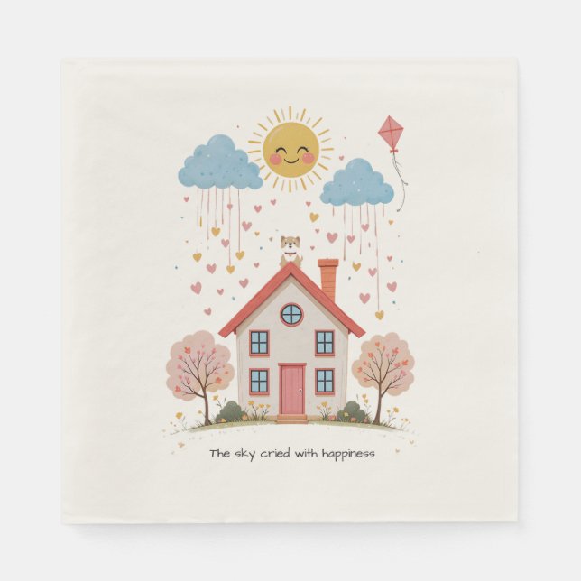 The sky cried with happiness pappersservett (Framsidan)