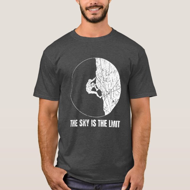 The Sky Ishe Limit Boulderer And Rock Climber girl T Shirt (Framsida)