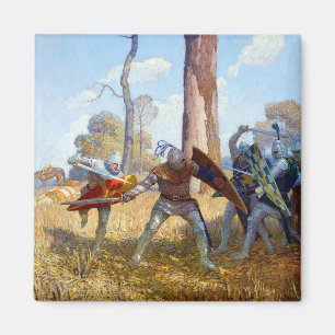 The Slay of Herr Lamorak, c. 1922 av N.C. Wyeth Magnet