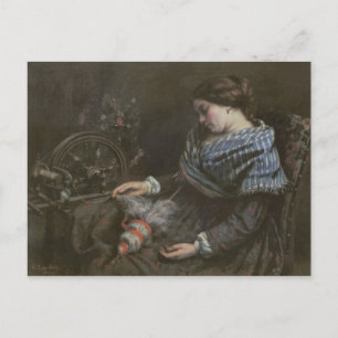 The Sleeping Embroiderer, 1853 Vykort