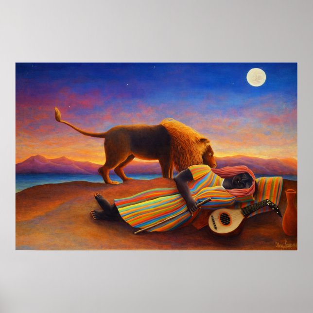 The Sleeping Gypsy by Henri Rousseau Poster (Framsidan)