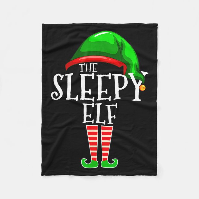 The Sleepy Elf Group Matching Family Christmas Gif Fleecefilt (Framsidan)