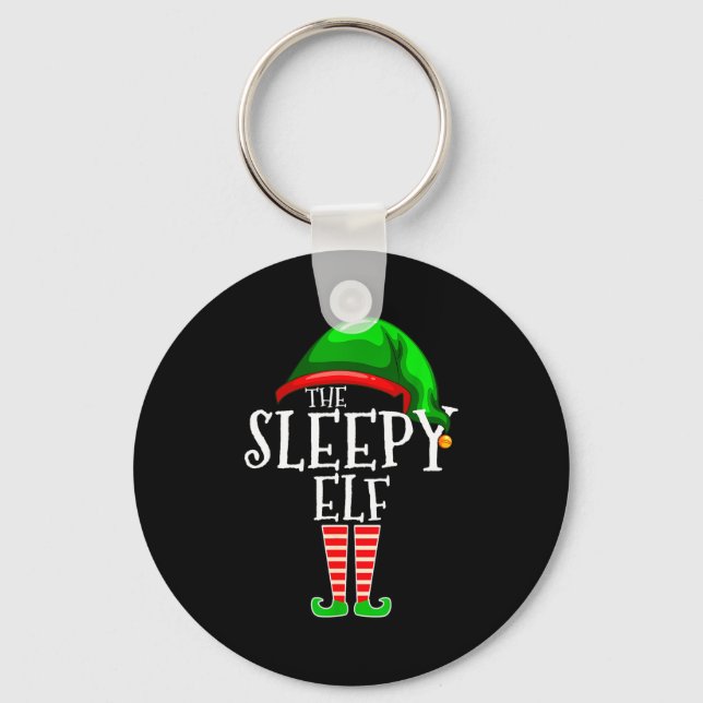 The Sleepy Elf Group Matching Family Christmas Gif Nyckelring (Framsida)
