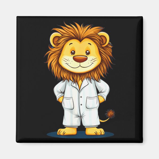 The Sleepy King_ Lion In Pajamas Costume For Boys  Magnet (Framsidan)