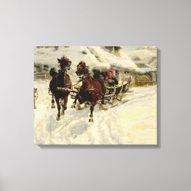 The Sleigh Ride, 1896 (oil on canvas) Canvastryck (Framsida)