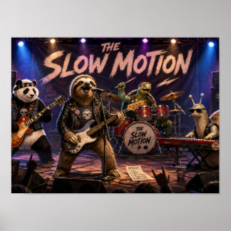 The Slow Motion Roliga Djur Rockband Poste Poster