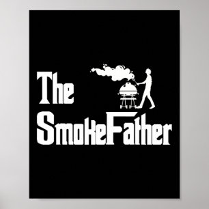 The Smoke Father Grillning Bbq Fars Dag Poster