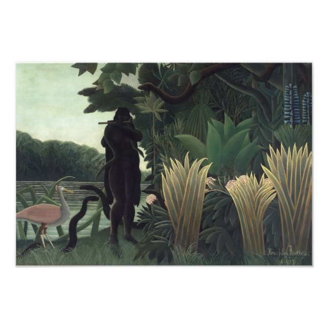 The Snake Charmer by Henri Rousseau Fototryck (Framsidan)