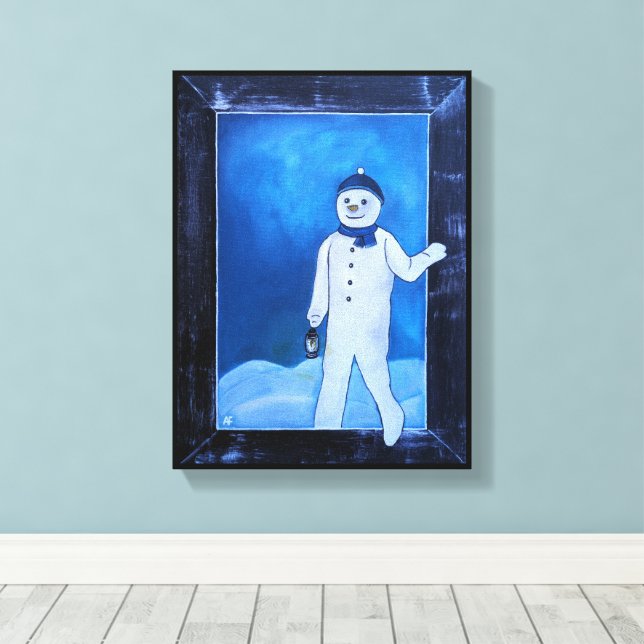 The Snowman's Escape Painting by Alfred Fox Canvastryck (Insitu (trägolv))