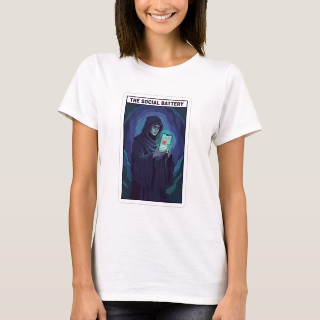The Social Battery Introvert Humor | Low Energy  T Shirt (Framsida)