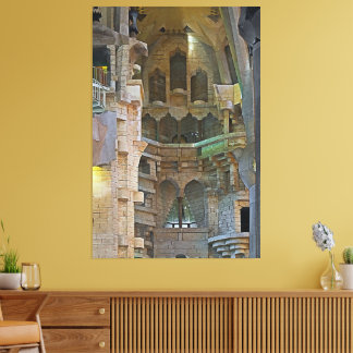 The soft light of the interior of the Sagrada Fami Canvastryck