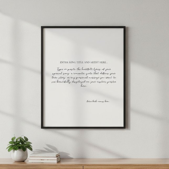 The Soundtrack of Us – Custom Song Lyric Poster (Skapare uppladdad)