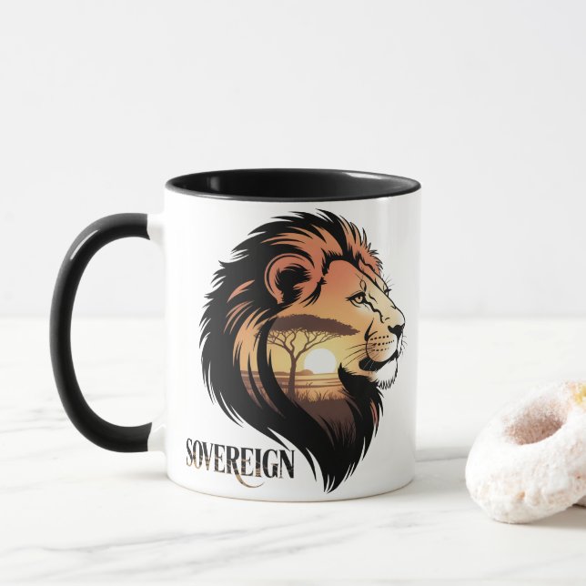 The Sovereign Lion Savannah Sunset Mugg (Med munk)