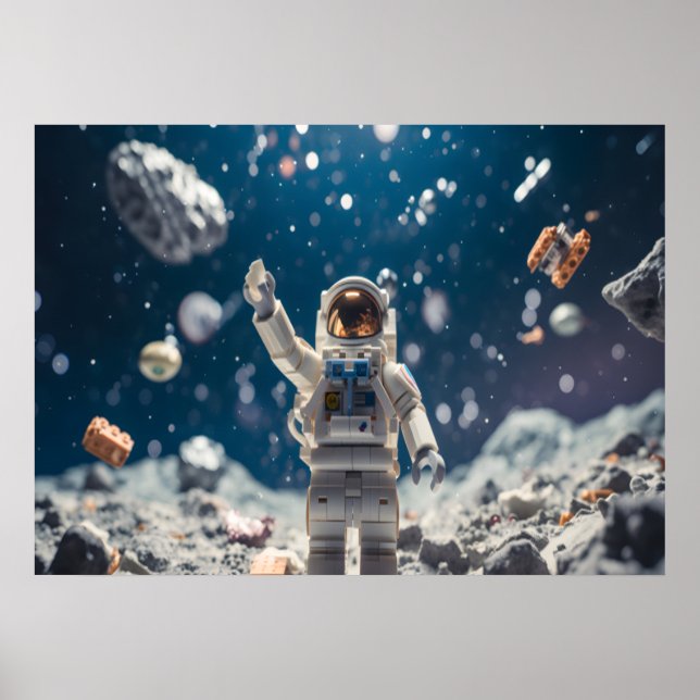 The Space Man Out in Space Wall Poster (Framsidan)
