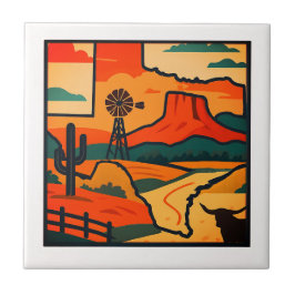The Spirit of Texas Ceramic Tile Kakelplatta