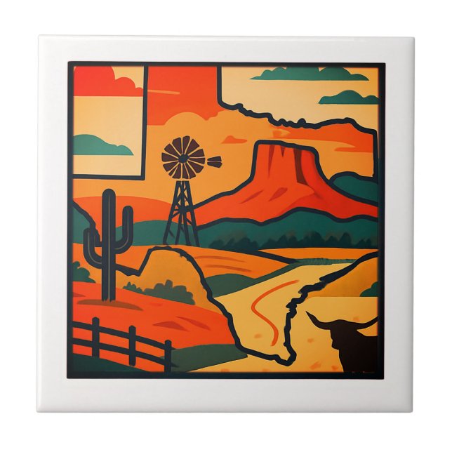 The Spirit of Texas Ceramic Tile Kakelplatta (Framsidan)