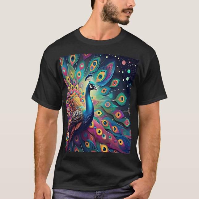 The Splendor of the Cosmic Peacock T Shirt (Framsida)