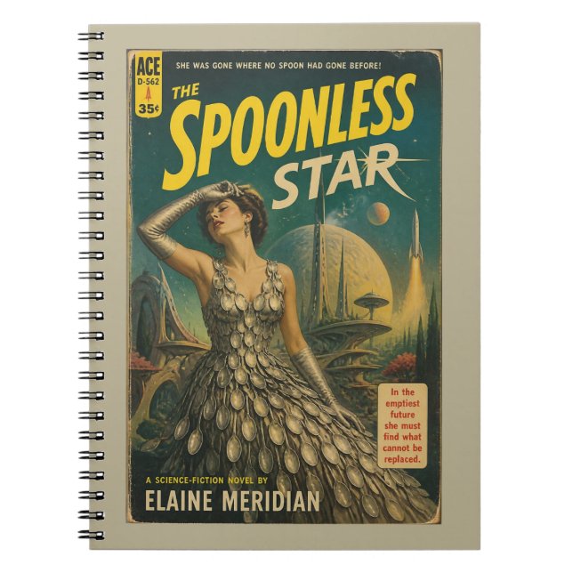 The Spoonless Star Scifi Bokomslag Journal Anteckningsbok (Framsidan)