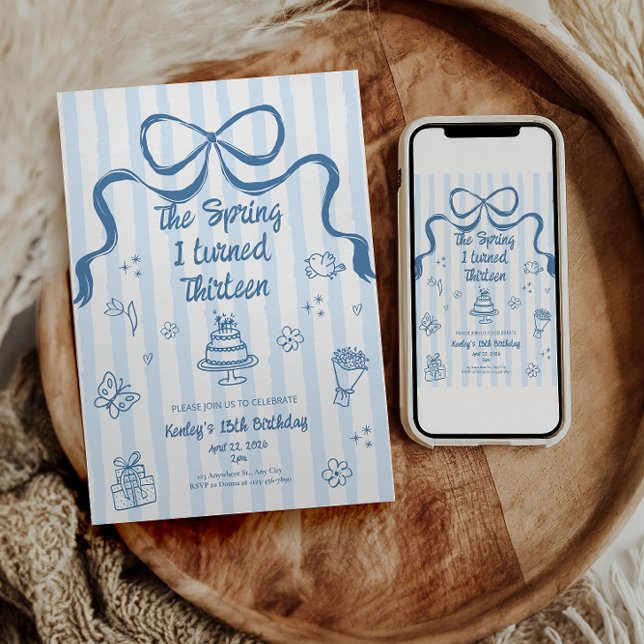 The Spring I turned 13 Birthday Invitation Inbjudningar (Skapare uppladdad)