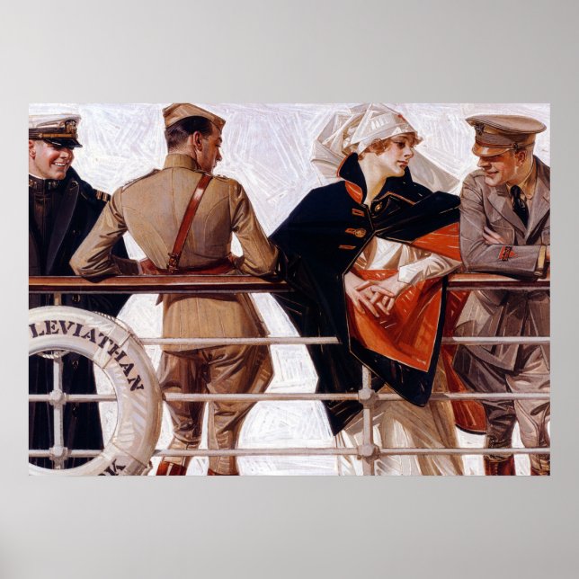 The SS Leviathan, 1918, J. C. Leyendecker Poster (Framsidan)