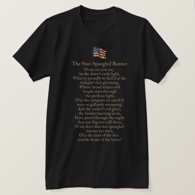 The Star-Spangled Banner Lyrics  T Shirt (Design framsida)