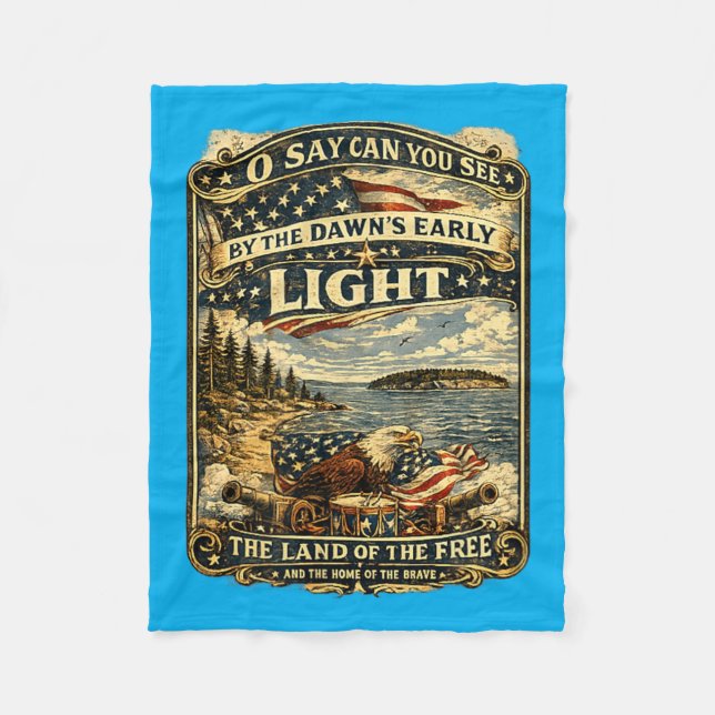 The Star Spangled Banner Patriotisk Usa 4:e Juli Fleecefilt (Framsidan)