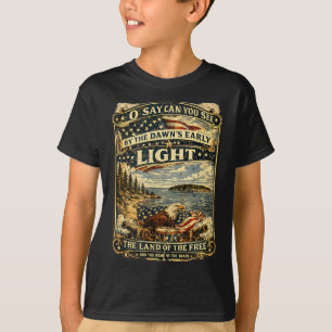 The Star Spangled Banner Patriotisk Usa 4:e Juli T Shirt