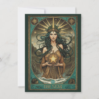 The Star Tarot Art Flat Thank You Card Tack Kort