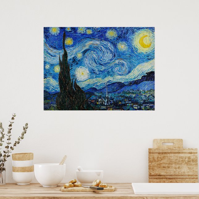 The Starry Night by Van Gogh  Poster (Kök)