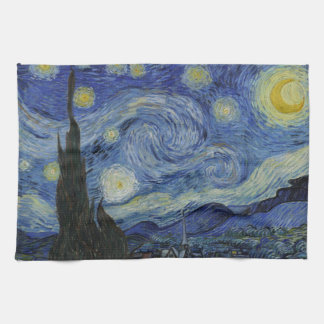 The Starry Night, oil painting, Vincent Van Gogh Kökshandduk