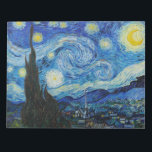 The Starry Night - Vincent Van Gogh Anteckningsblock<br><div class="desc">View from the psychiatric hospital at Saint-Rémy-de-Provence (France),  just before sunrise,  with addition of an imaginary village. Oil on canvas (1889) by Dutch painter Vincent van Gogh.</div>