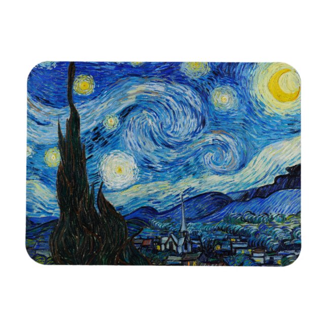 The Starry Night - Vincent Van Gogh Magnet (Horisontell)