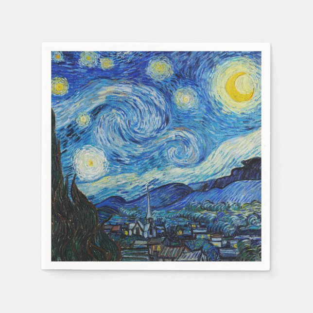 The Starry Night - Vincent Van Gogh Pappersservett (Framsidan)